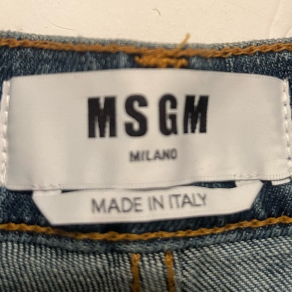MSGM Womens Blue Denim Cut Off shorts Raw Hem Size 40 US 4 Made in Italy - Picture 9 of 11